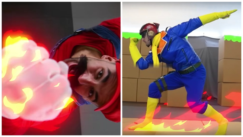 ​Mario dan Captain Falcon bertarung di video amatir Super Smash Bros bikinan Micah Moore