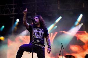 Alex Oquendo de Masacre en concierto Rock al Parque 2018