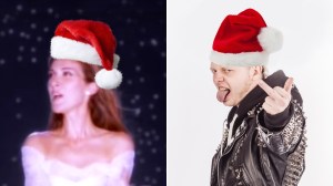 Image of Celene Dion from Titanic's My heart will go on, and a young punk, meaning of christmas