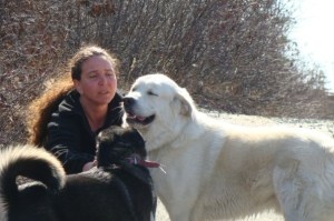 Shelley Cuthbert and her dogs