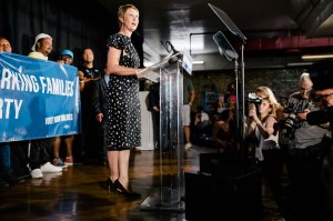 Cynthia Nixon delivers a concession speech at her September results party