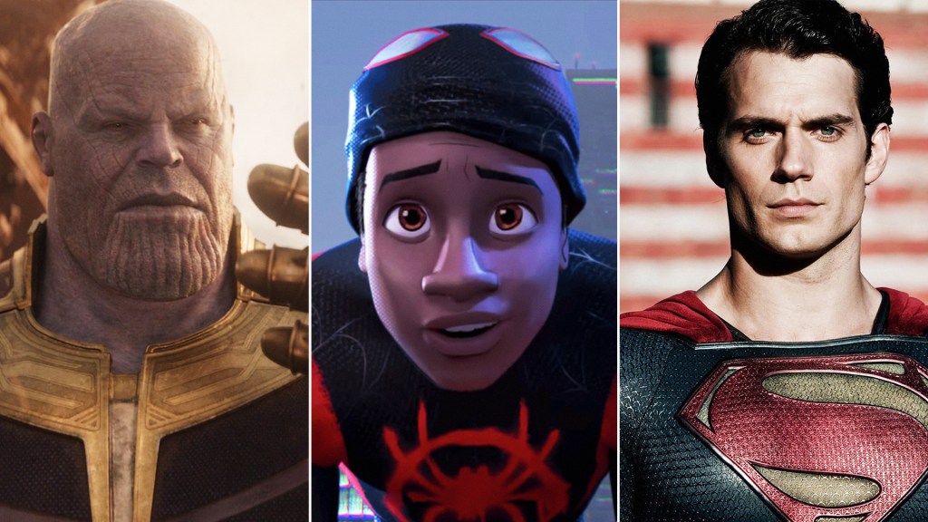 Imágenes de Thanos de Infinity war, Miles Morales de Into the Spider-verse, y Superman de Man of Steel. Lo que pueden aprender.