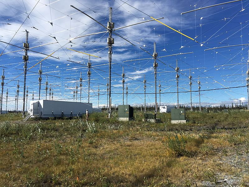 Antenna grid at HAARP in Alaska.