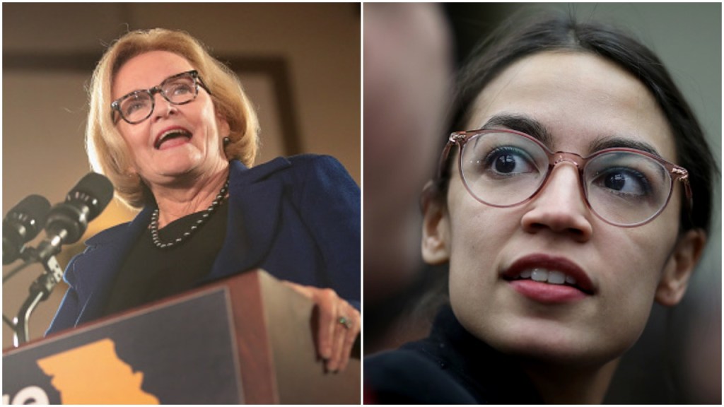 Claire McCaskill and Alexandria Ocasio-Cortez