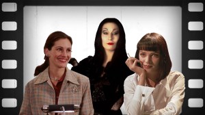 julia roberts, morticia addams, and mia wallace