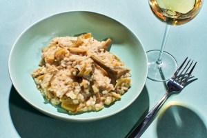 Risotto carciofi e baccalà