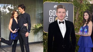 Timothee Chalamet, hans mor og vandpigen til Golden Globes.