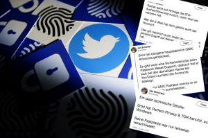 Twitter-Logo und Twitter-Screenshots