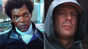 Image of Samuel L. Jackson as Elijah Prince and Bruce Willis from Unbreakable, Glass, Split, VICE, toxic fandom