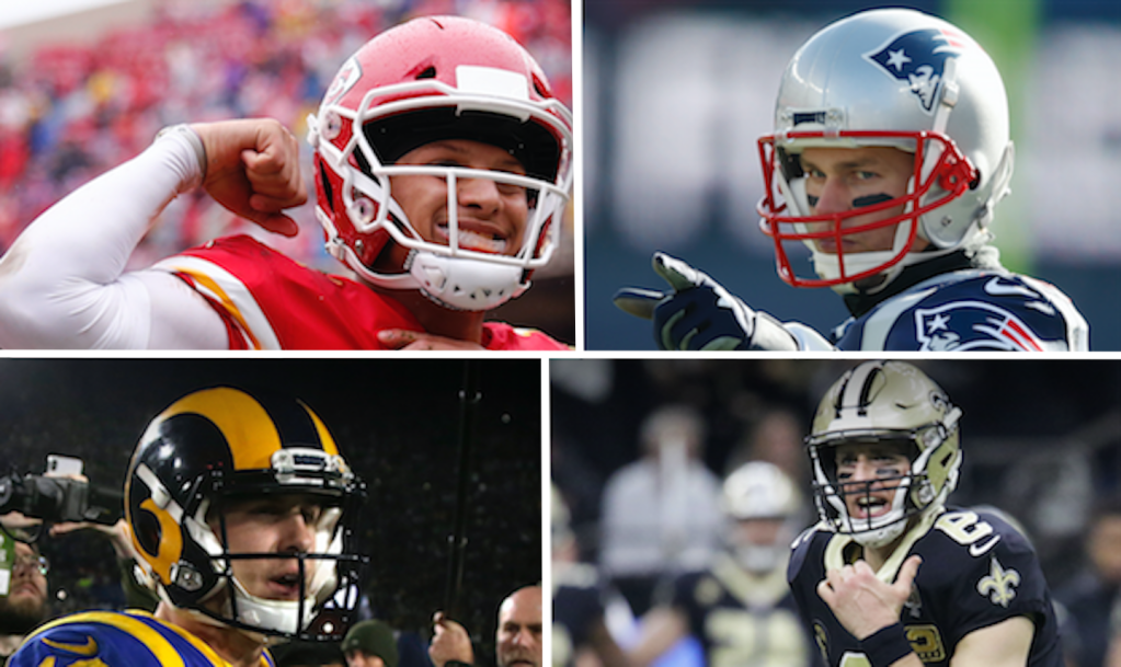 Patrick Mahomes, Tom Brady, Jared Goff, and Drew Brees all vying for a spot in the Super Bowl.