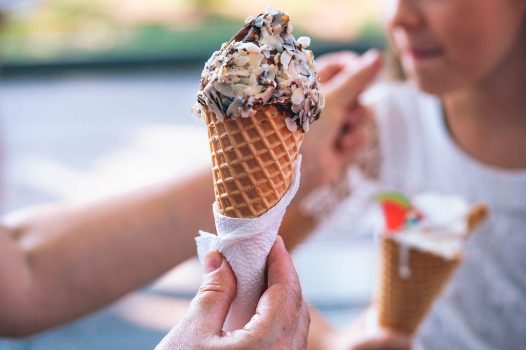 People eating ice cream