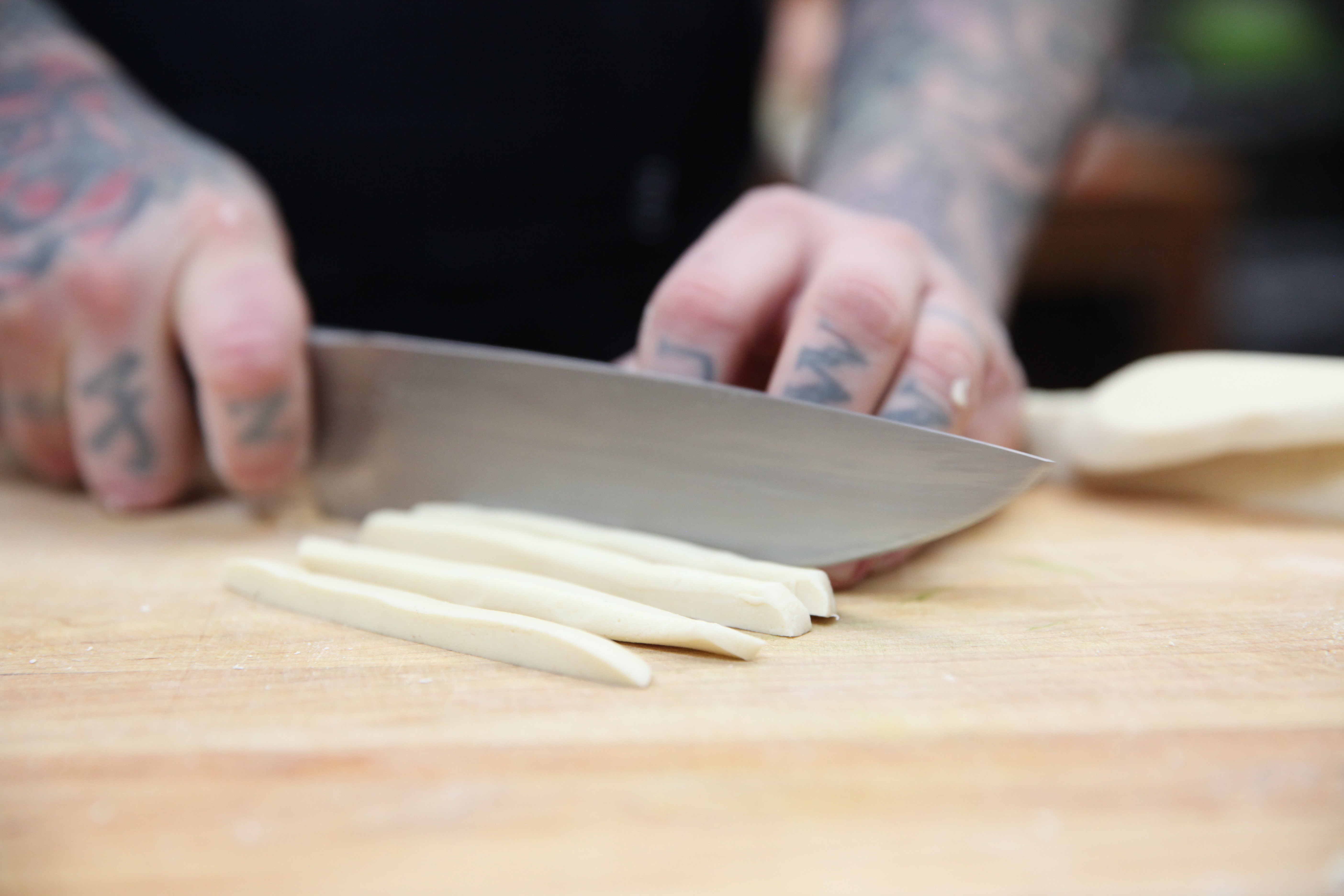 jamie bissonnette cutting pasta dough