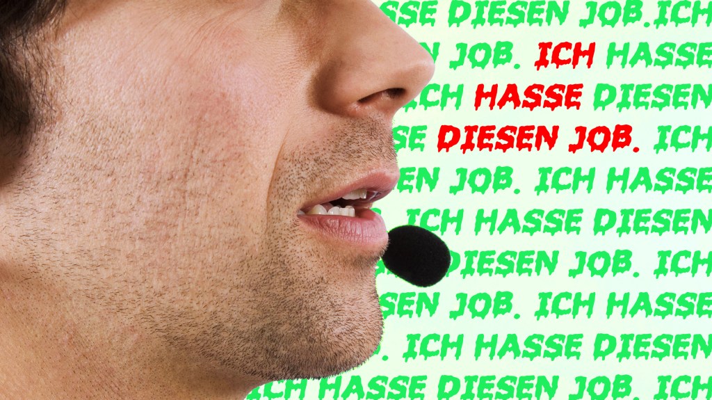 Call Center Agent, der seinen Job hasst