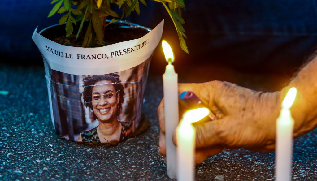 A candle for Marielle Franco, Rio de Janeiro councilwoman murdered in 2018