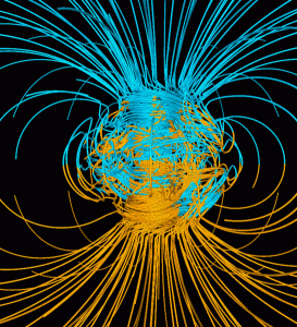 Konsep geodinamisme meda magnet Planet Bumi