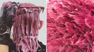 Proses mewarnai rambut jadi pink bisa jadi materi video ASMR