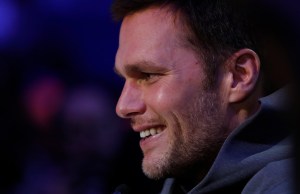 New England Patriots quarterback Tom Brady at Super Bowl LIII media night.