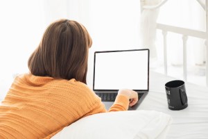 woman on her computer