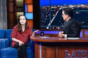 Ellen Page and Stephen Colbert on The Late Show