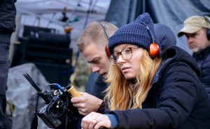 director Britton Poulton on set