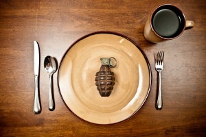 Grenade on a plate