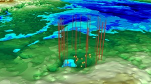 Topography of newly discovered Greenland crater. Image: NASA Goddard Space Flight Center ​