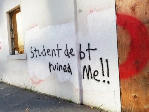 Student debt graffiti