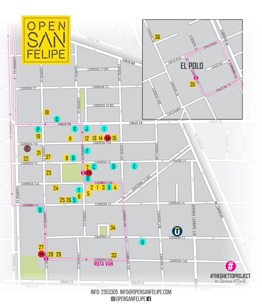 Mapa barrio San Felipe, para el Open San Felipe.