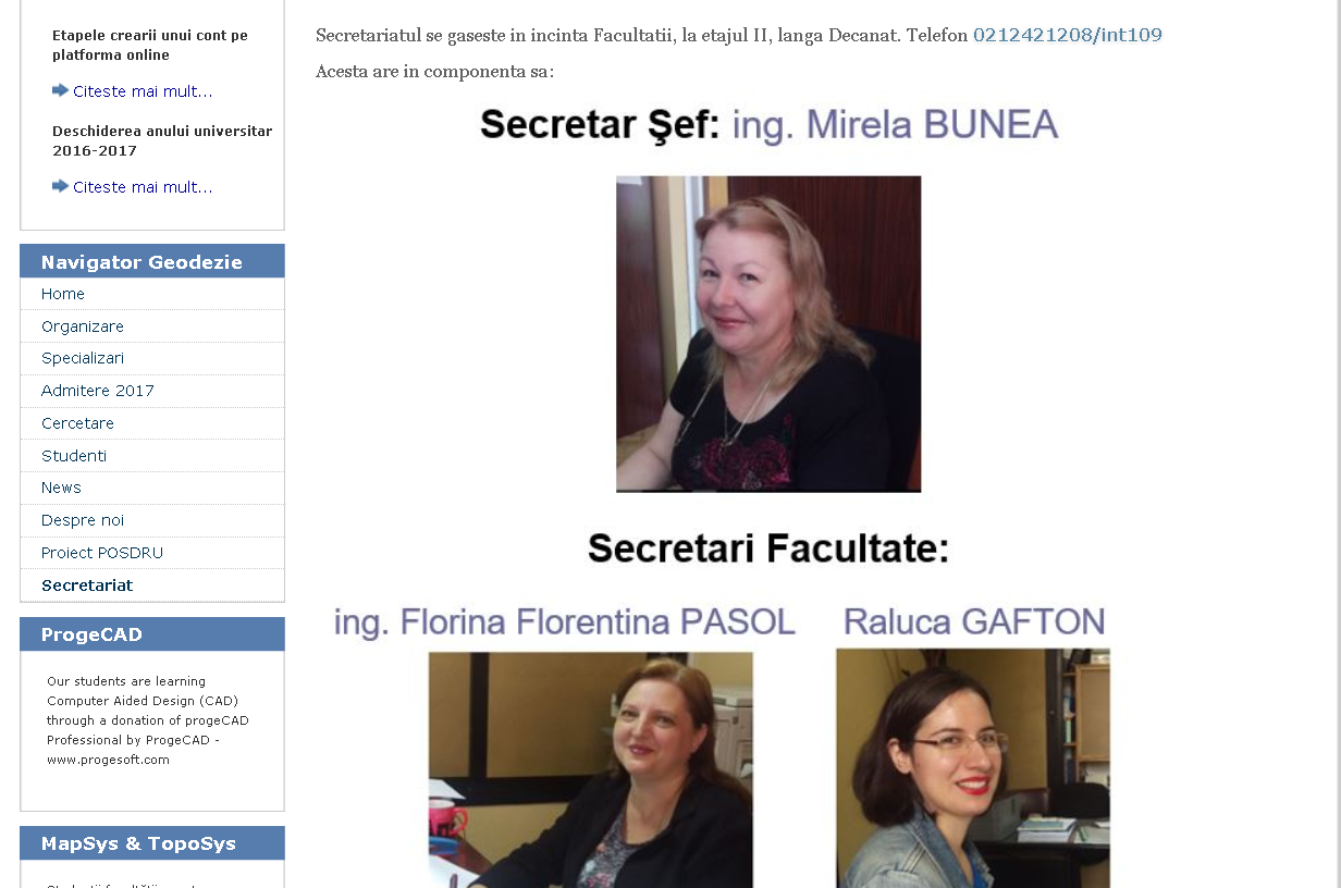 secretara facultate