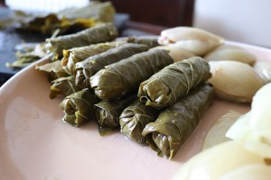 AA – Stuffed vine leaves and onion shells