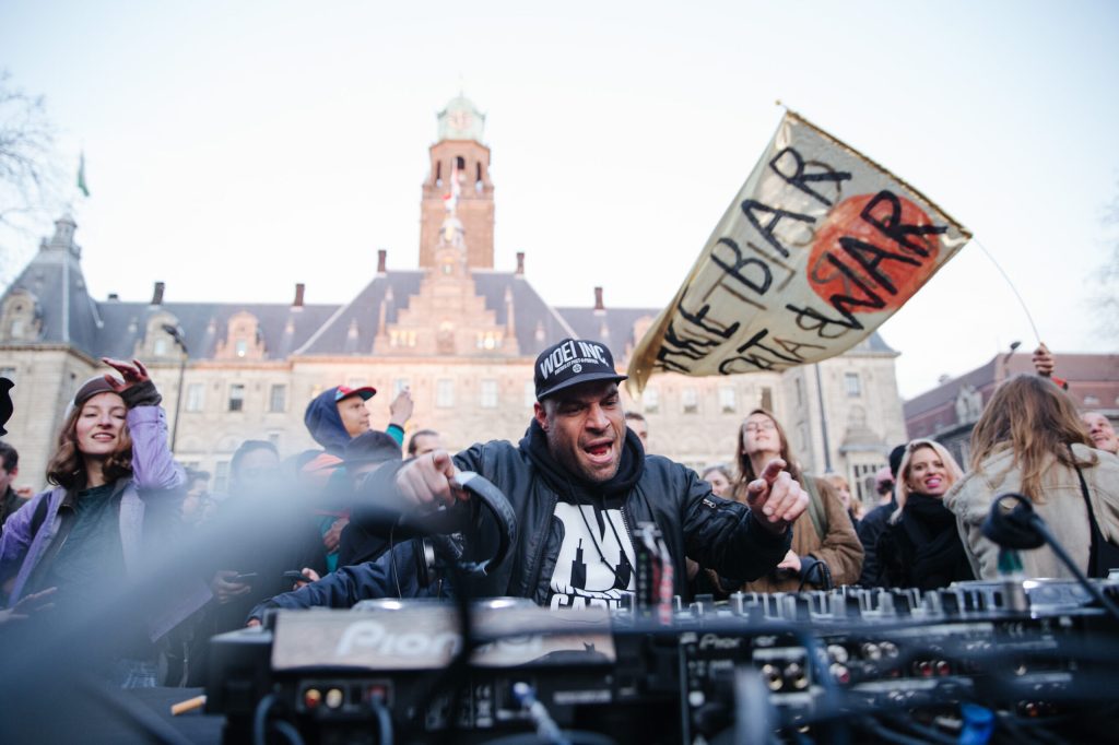 David Vunk op demonstratie.