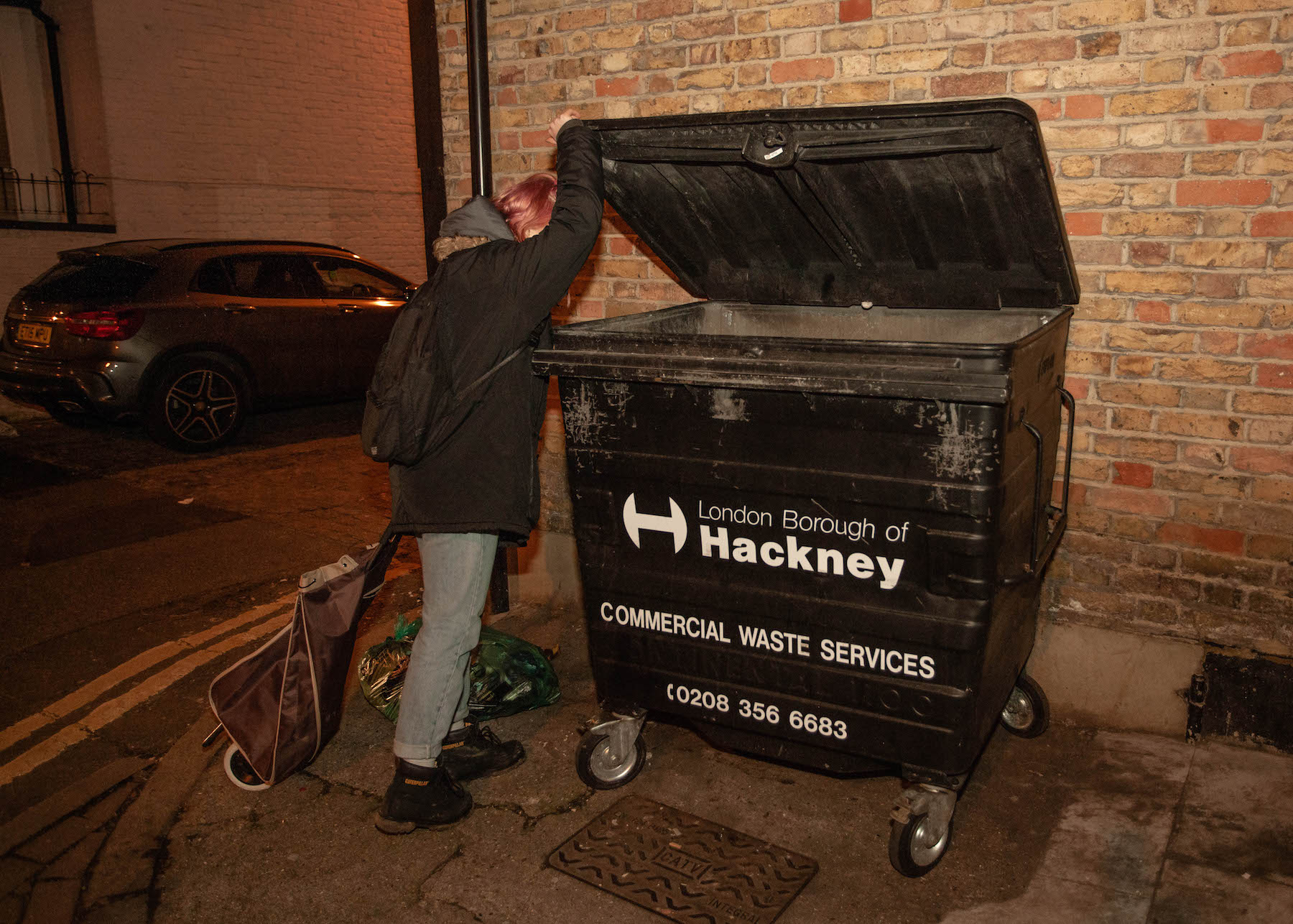 bin diving for food