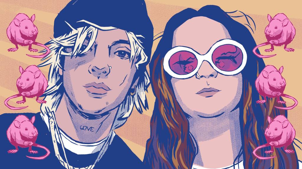 Illustration of musicians Ratboy and Mallrat