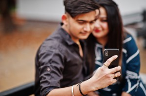 Couple taking a selfie