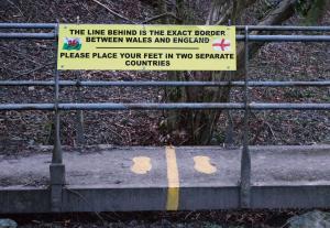 The boundary between Wales (Powys or Radnorshire) and England (Shropshire)