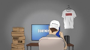 Fortnite-Hacker im Kinderzimmer am Computer