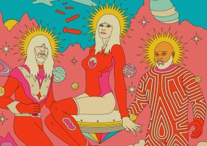 Ilustrasi band Khruangbin asal Texas yang konser di Jakarta pada 18 Maret 2019