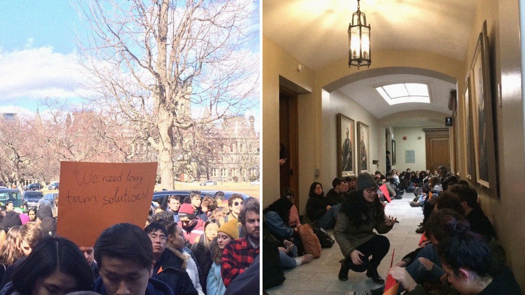 university of toronto students, protest, suicide