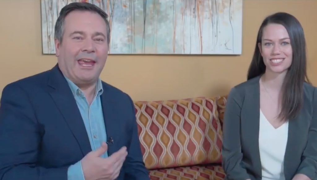 ​Caylan Ford interviewed by Jason Kenney in a UCP YouTube video.