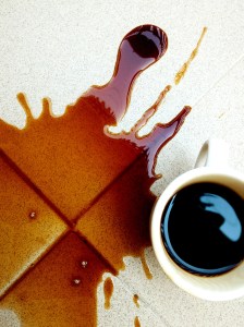 spilled coffee cup