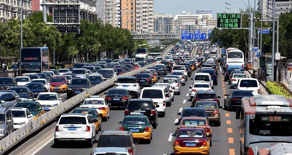 Traffic jam in Beijing.