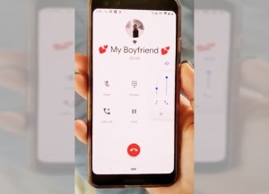 A screenshot of the call coming through.