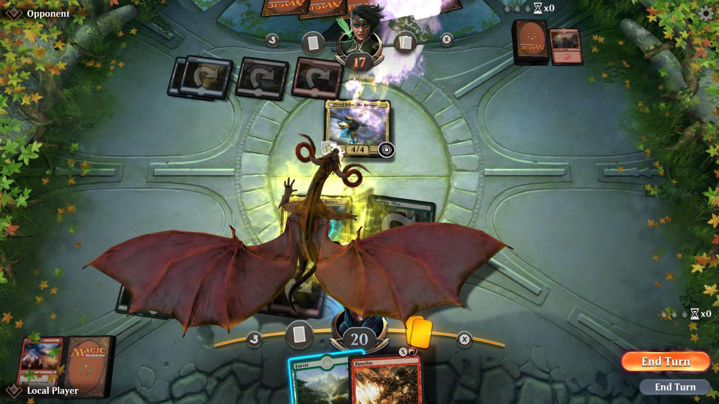 A dragon takes win in Magic the Gathering Arena