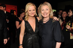 Hillary Clinton and Amy Poehler of Parks and Recreation in 2012