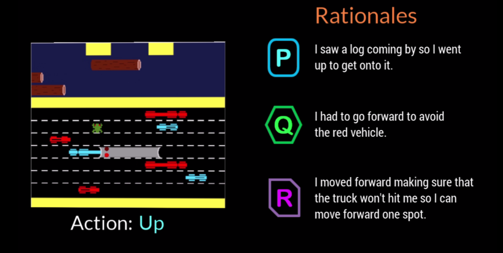 ai plays frogger and explains its decisions