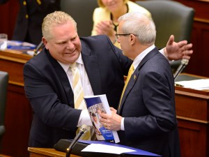 Doug Ford Vic Fedeli Ontario budget cuts big on booze