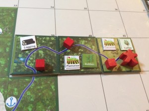 An example of play from the cancelled colonialism-themed board game "Scramble for Africa"