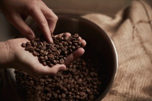 coffee roasting beans hand