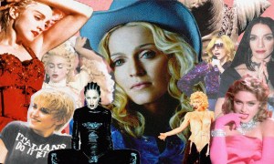 A collage of Madonna's different personas