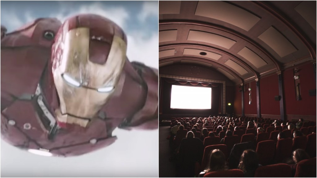 Iron Man and a cinema